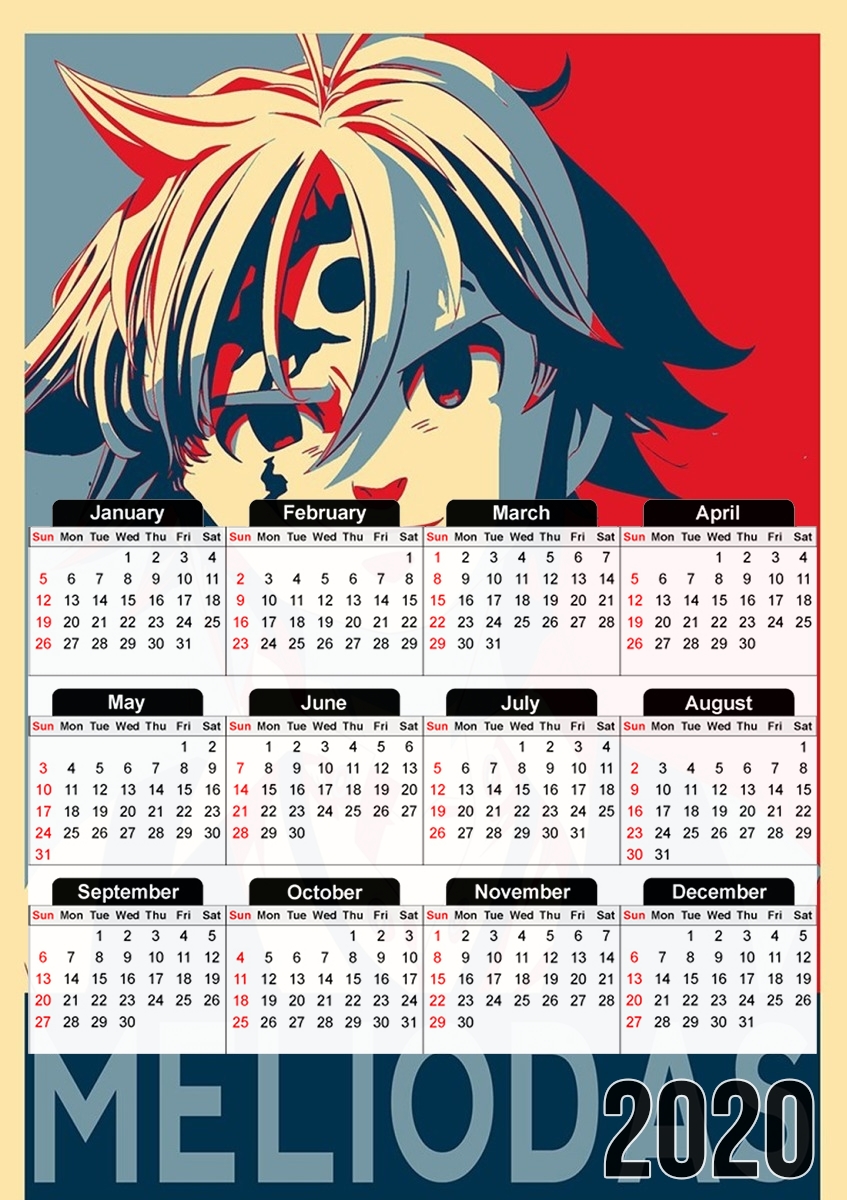  Propaganda Meliodas Demon Tatoo para A3 Photo Calendar 30x43cm