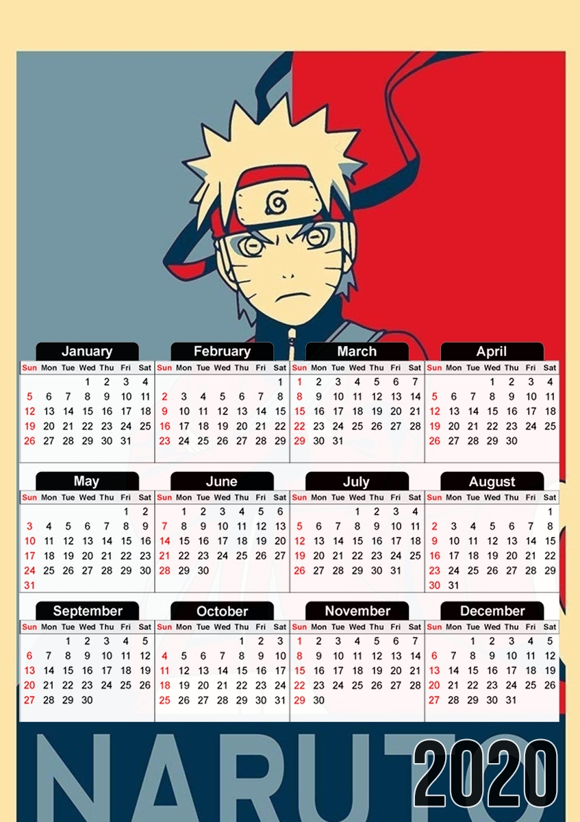  Propaganda Naruto Frog para A3 Photo Calendar 30x43cm