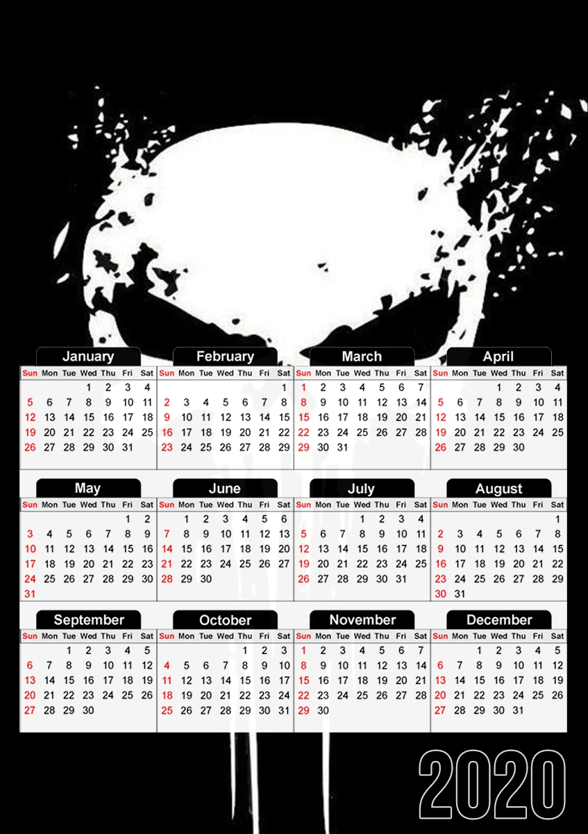  Punisher Skull para A3 Photo Calendar 30x43cm