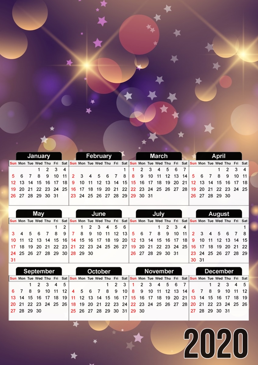  Purple Sparkles para A3 Photo Calendar 30x43cm