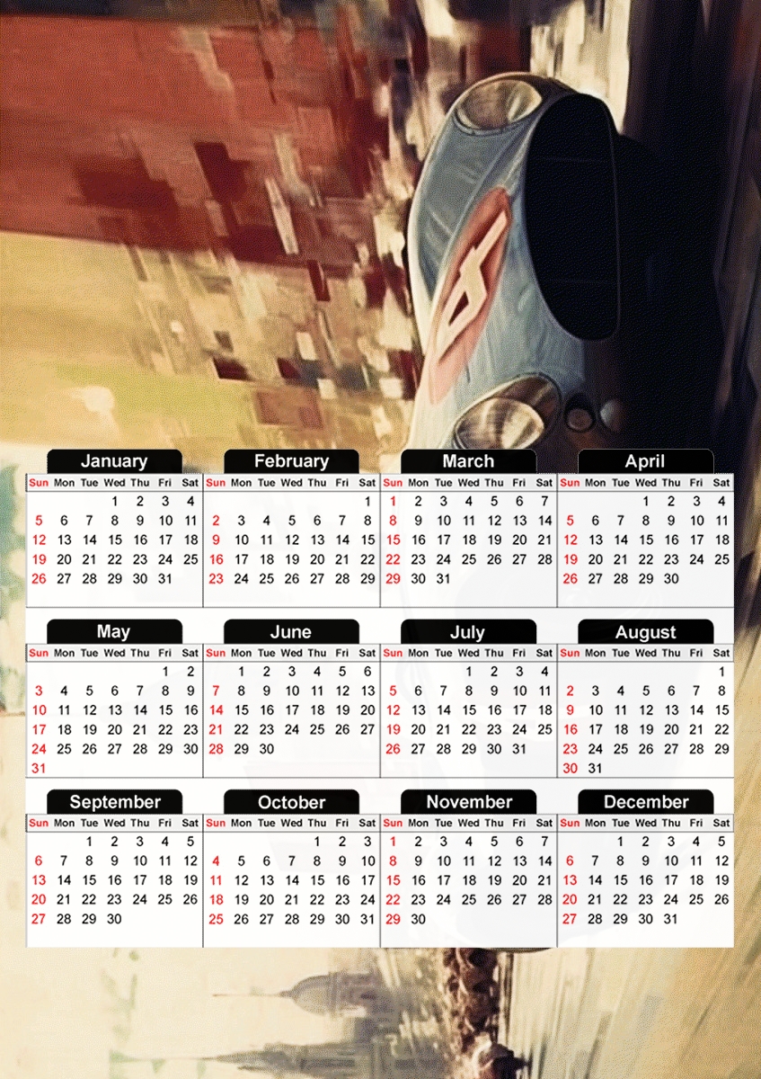  Racing Car Painting para A3 Photo Calendar 30x43cm