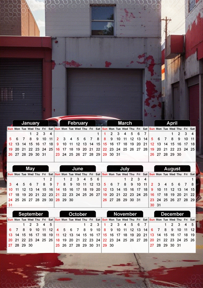  Racing Speed Car V1 para A3 Photo Calendar 30x43cm