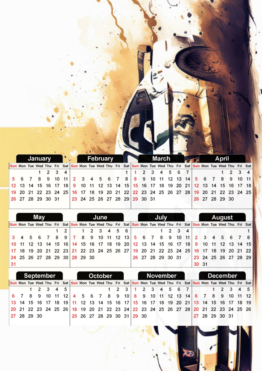  Racing Speed Car V7 para A3 Photo Calendar 30x43cm