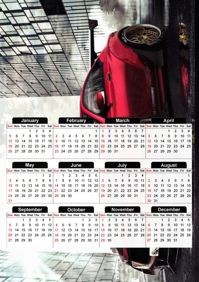  Racing Speed Car V8 para A3 Photo Calendar 30x43cm