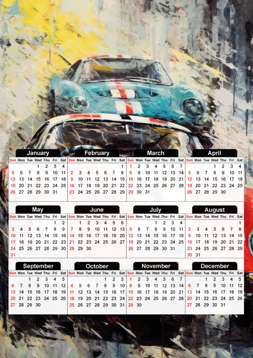  Racing Vintage 1 para A3 Photo Calendar 30x43cm