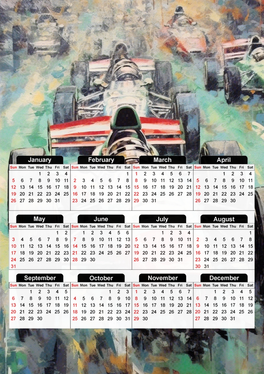  Racing Vintage 2 para A3 Photo Calendar 30x43cm