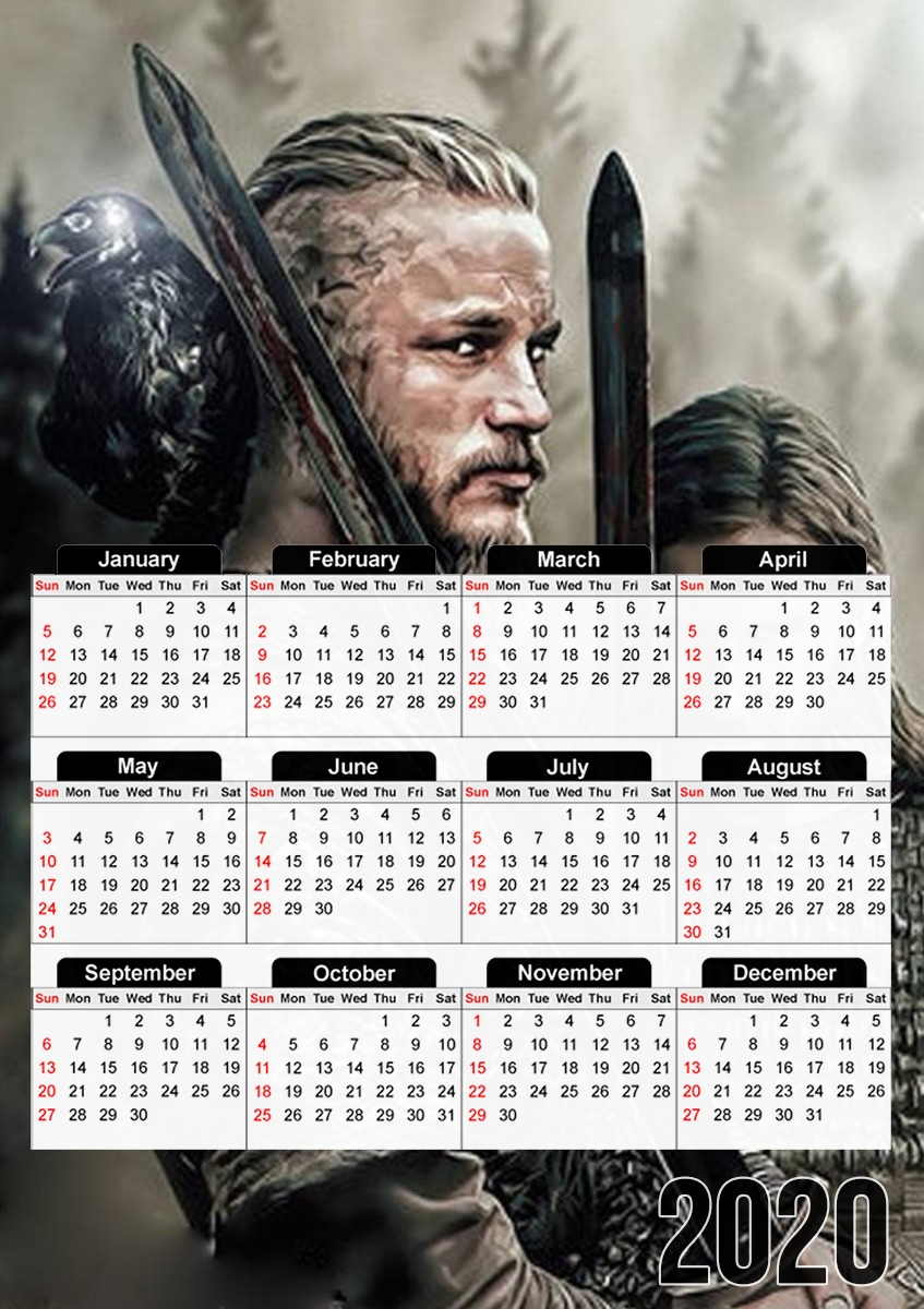  Ragnar And Rollo vikings para A3 Photo Calendar 30x43cm