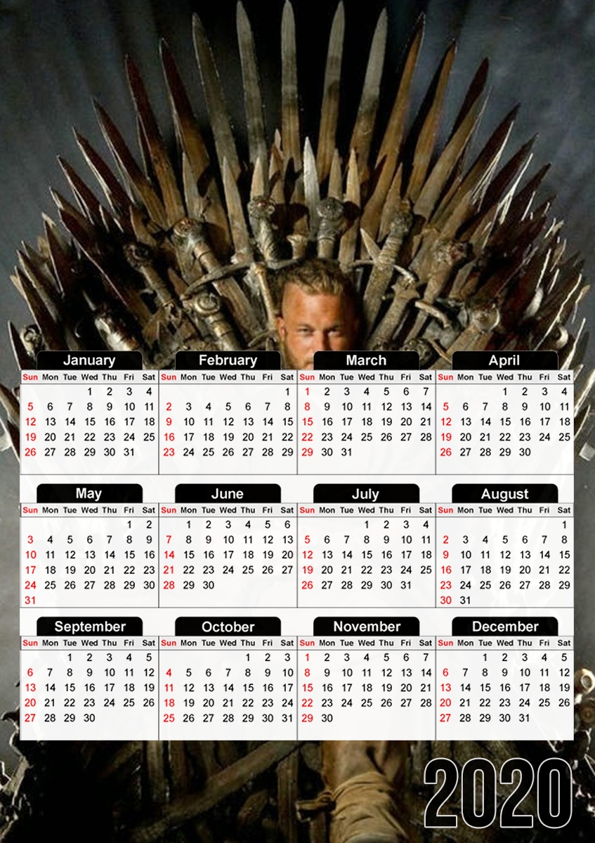  Ragnar In Westeros para A3 Photo Calendar 30x43cm