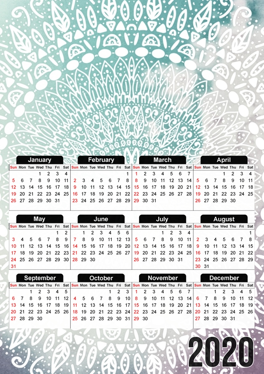  RAINBOW CHIC MANDALA para A3 Photo Calendar 30x43cm