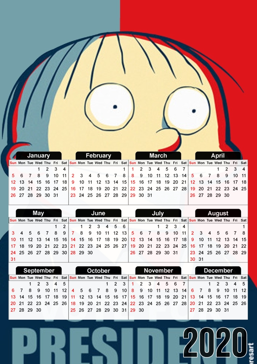  ralph wiggum vote for president para A3 Photo Calendar 30x43cm