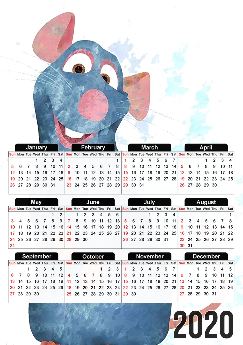  Ratatouille Watercolor para A3 Photo Calendar 30x43cm