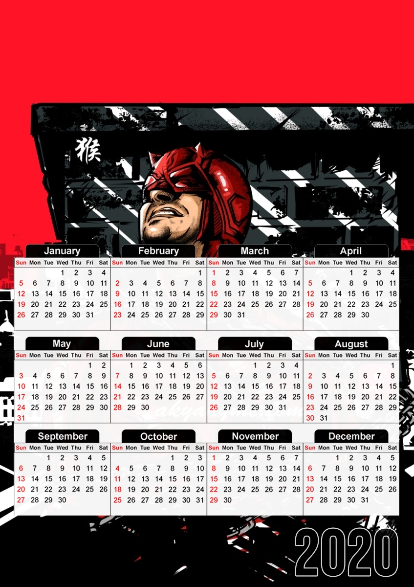  Red  para A3 Photo Calendar 30x43cm