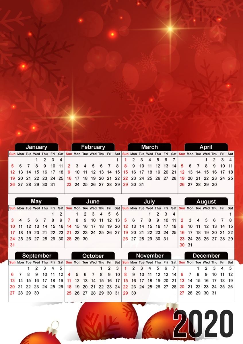  Red Christmas para A3 Photo Calendar 30x43cm