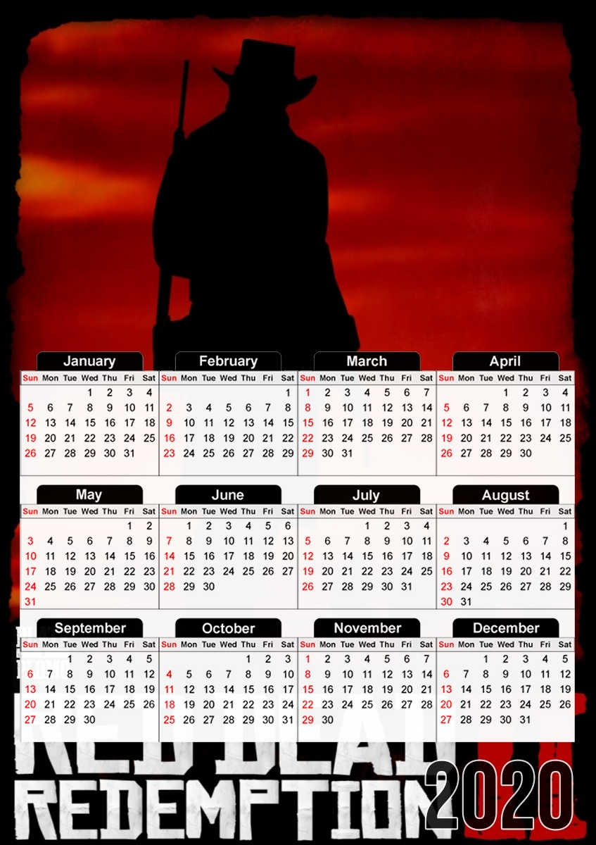  Red Dead Redemption Fanart para A3 Photo Calendar 30x43cm