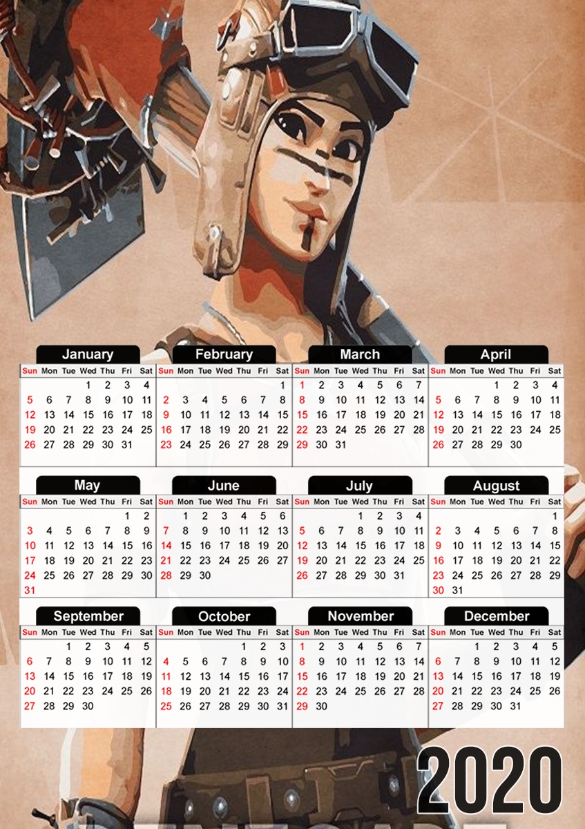  Renegade Skin Fortnite Art para A3 Photo Calendar 30x43cm