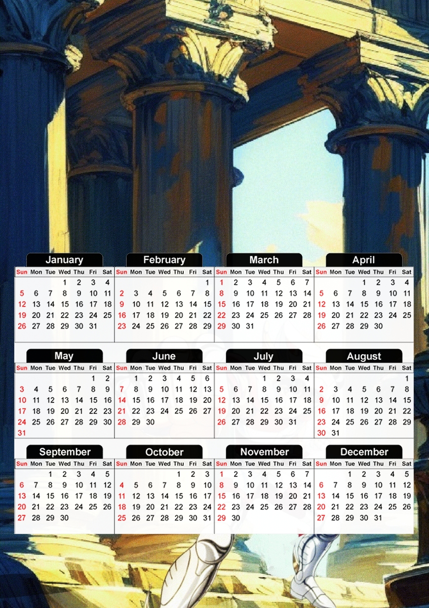  Retro 80 Seiya para A3 Photo Calendar 30x43cm