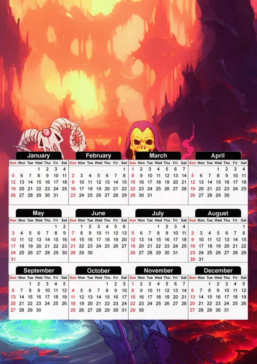  Retro 80 Skeletor para A3 Photo Calendar 30x43cm