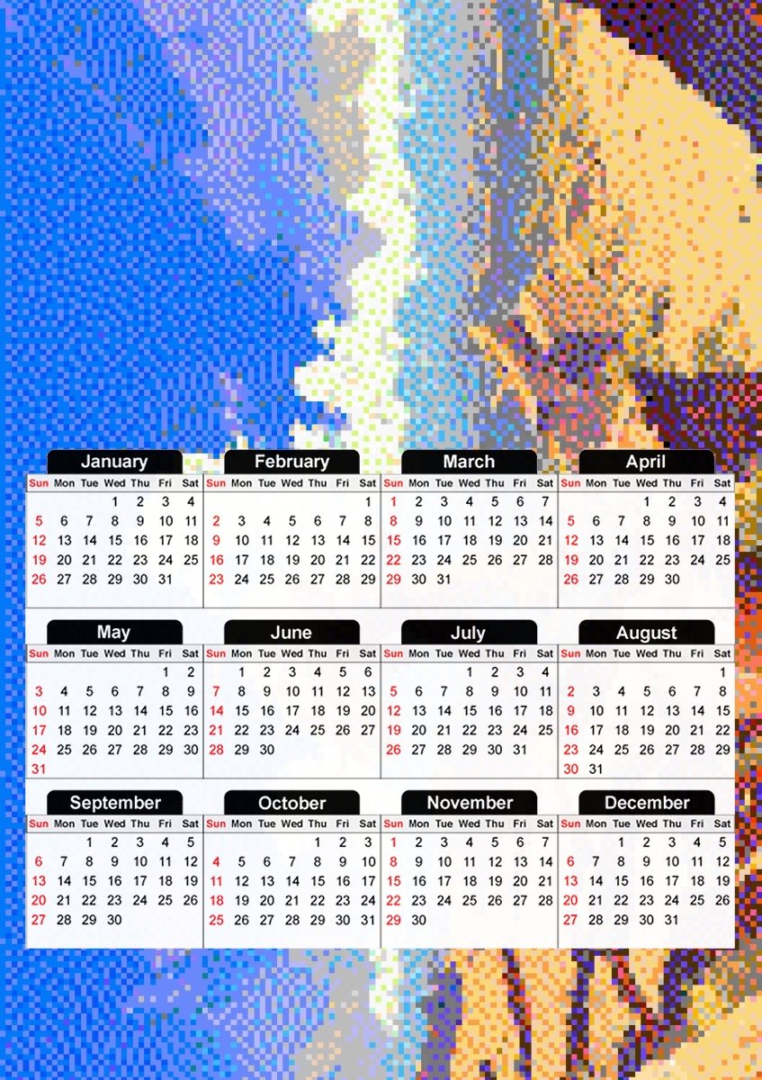  Retro Legendary Saiyan 1 para A3 Photo Calendar 30x43cm