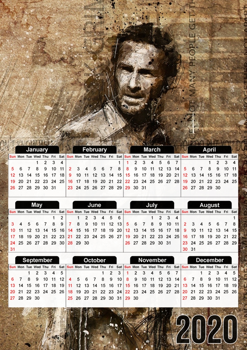  Grunge Rick Grimes Twd para A3 Photo Calendar 30x43cm