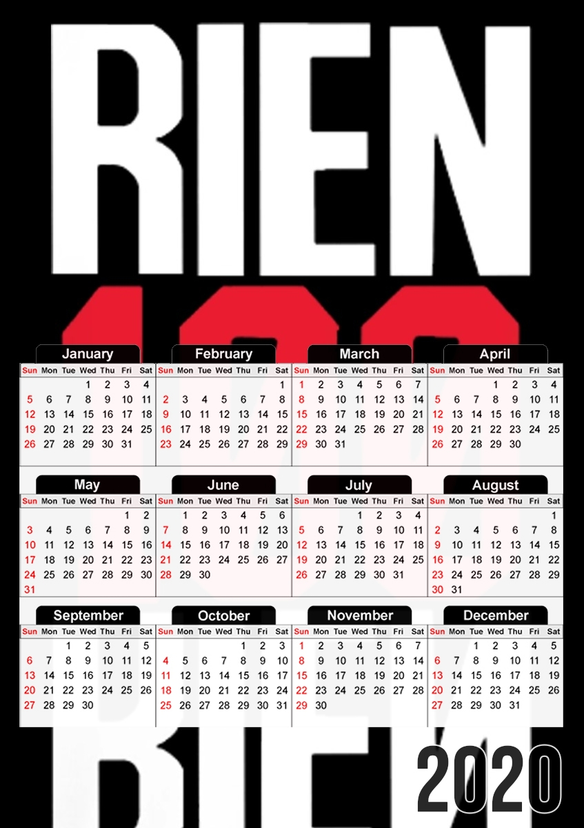  Rien 100 Rien para A3 Photo Calendar 30x43cm