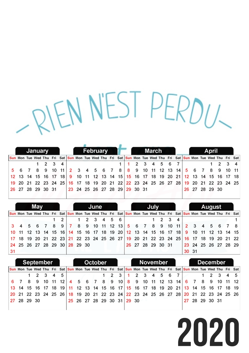  Rien n'est perdu tant que Maman n'a pas cherché para A3 Photo Calendar 30x43cm