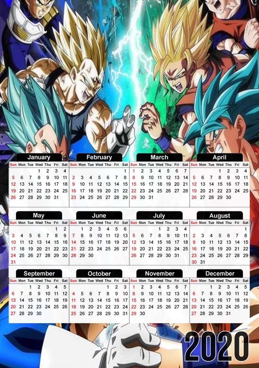  Rivals for life Goku x Vegeta para A3 Photo Calendar 30x43cm