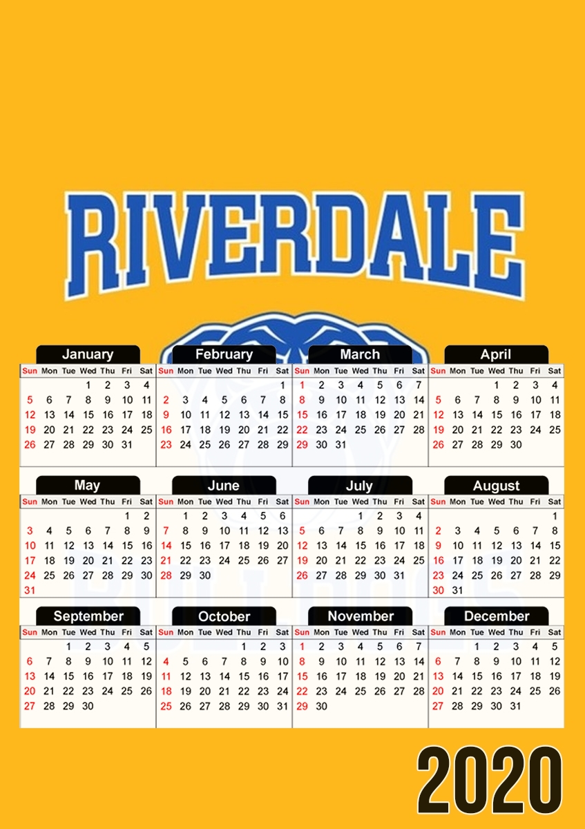  Riverdale Bulldogs para A3 Photo Calendar 30x43cm