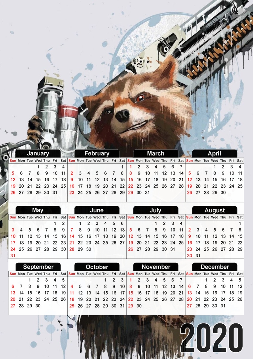  Rocket Raccoon para A3 Photo Calendar 30x43cm