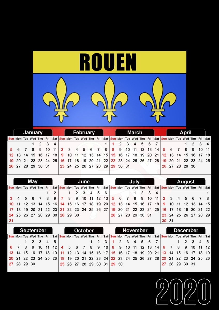  Rouen Normandie para A3 Photo Calendar 30x43cm