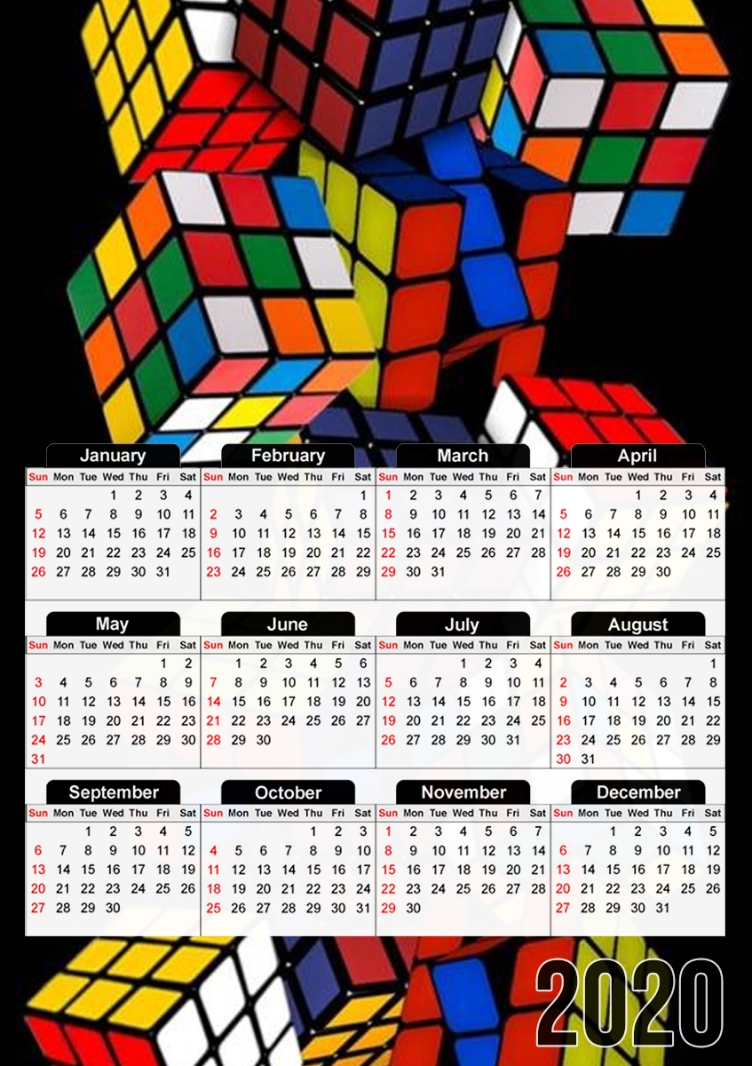  Rubiks Cube para A3 Photo Calendar 30x43cm