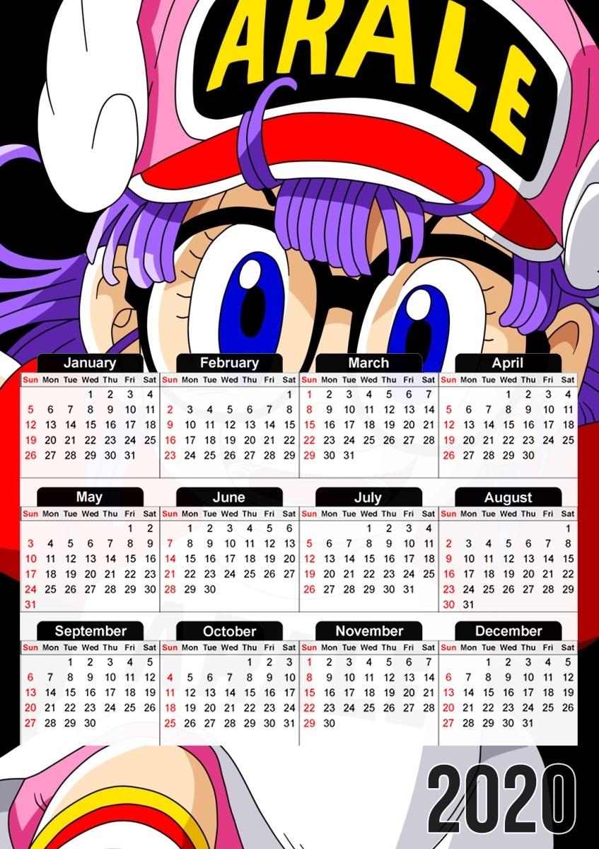  Run Arale Norimaki para A3 Photo Calendar 30x43cm