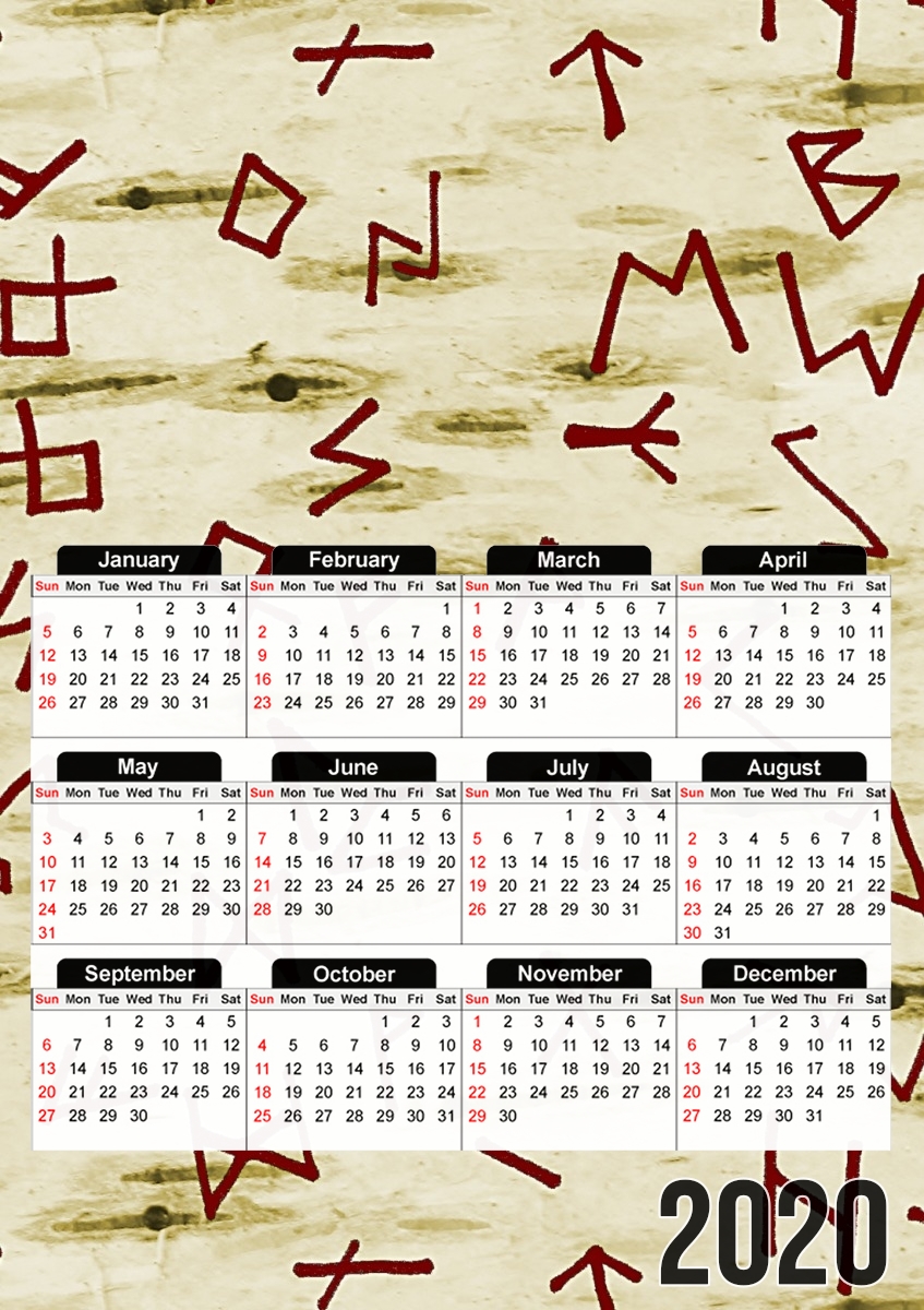  Runes para A3 Photo Calendar 30x43cm