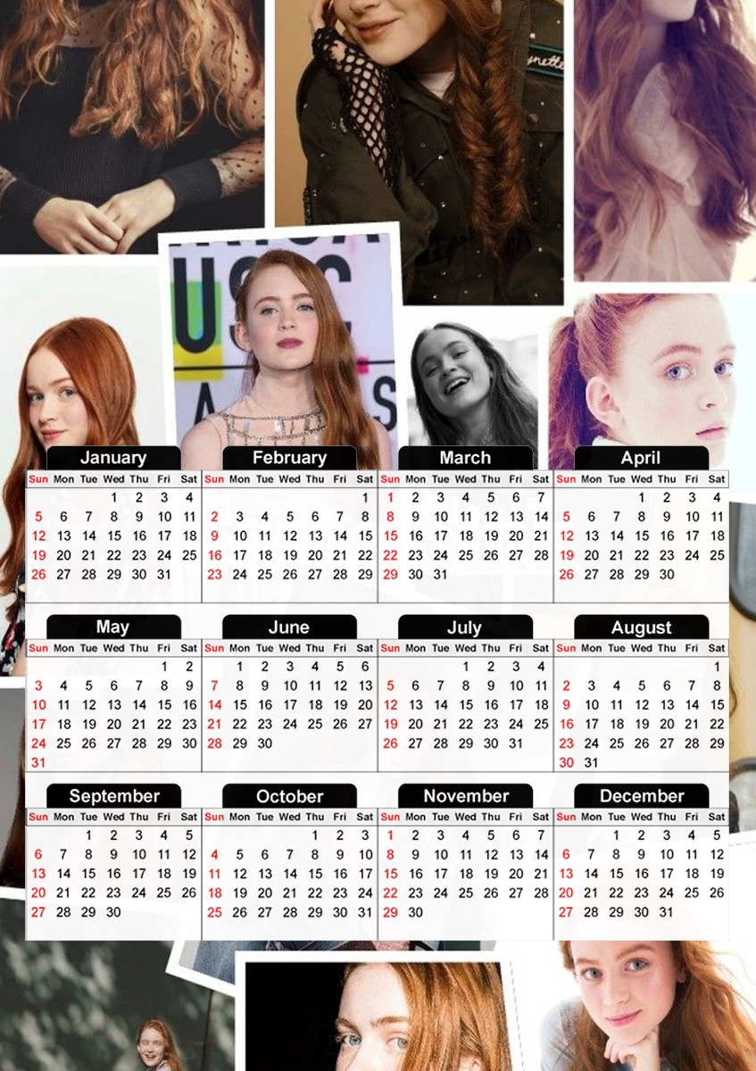  Sadie Sink collage para A3 Photo Calendar 30x43cm