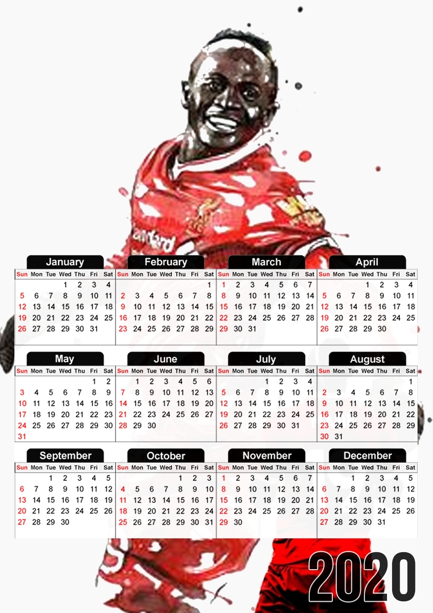  Sadio Mane Art Print para A3 Photo Calendar 30x43cm