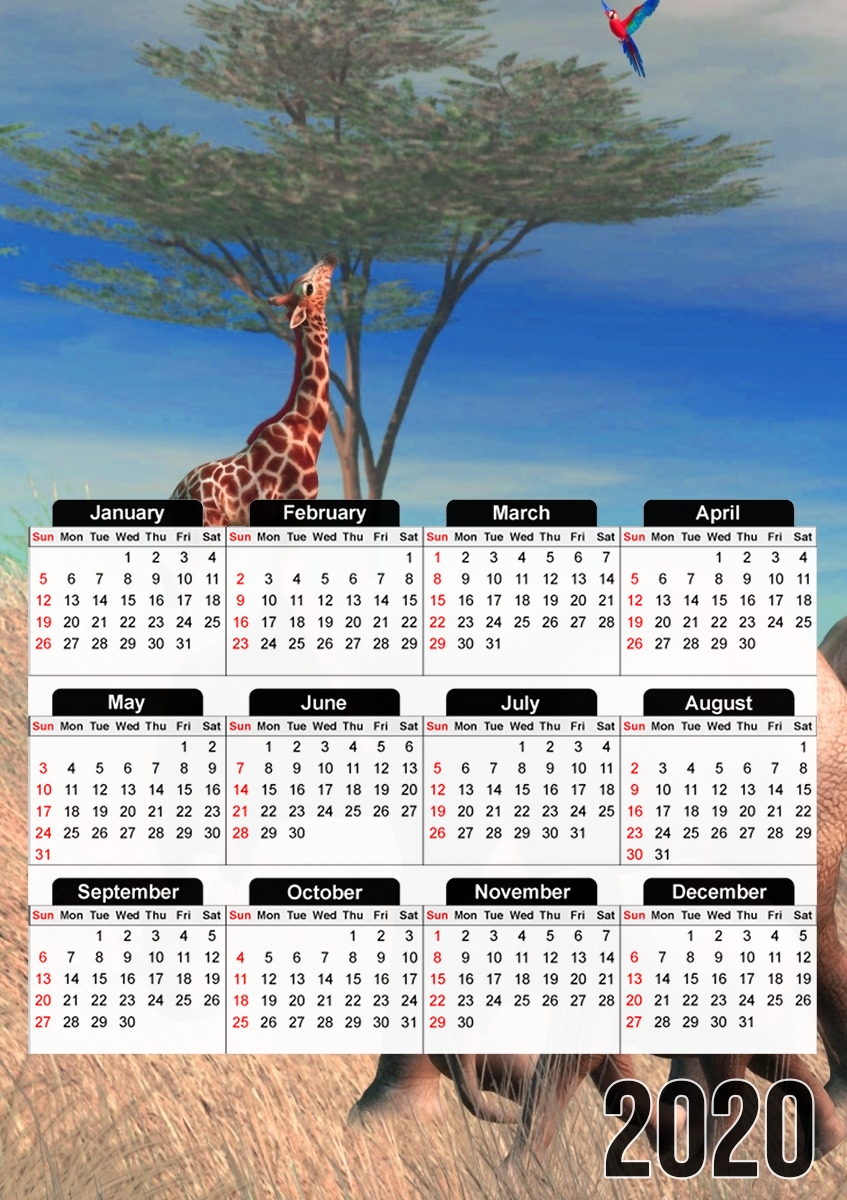  Safari para A3 Photo Calendar 30x43cm