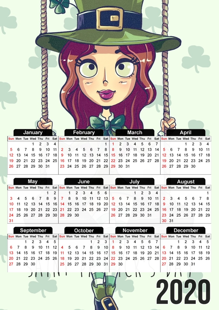  Saint Patrick's Girl para A3 Photo Calendar 30x43cm