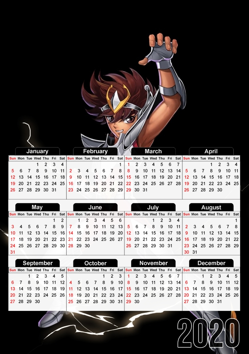  saint seiya Pegasus para A3 Photo Calendar 30x43cm