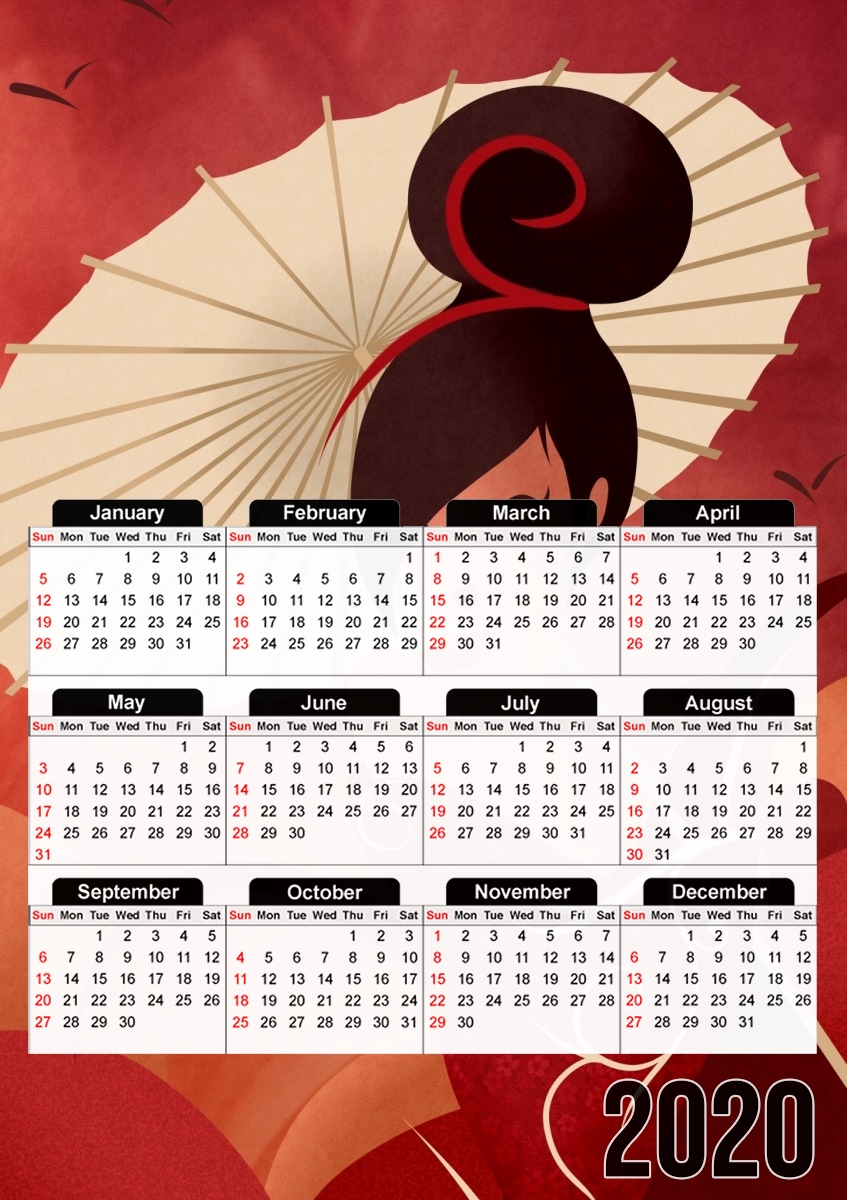  Sakura Asian Geisha para A3 Photo Calendar 30x43cm