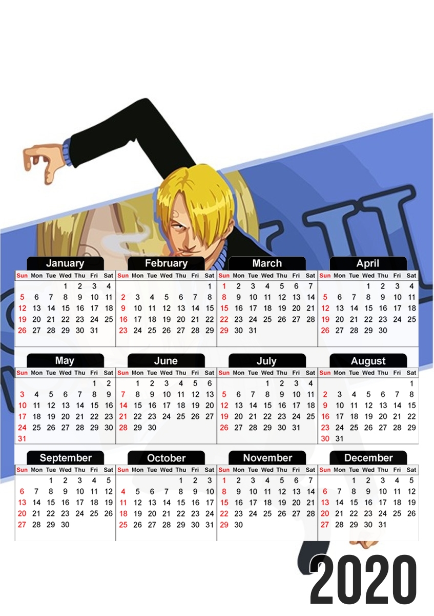  Sanji the pirat smoker para A3 Photo Calendar 30x43cm