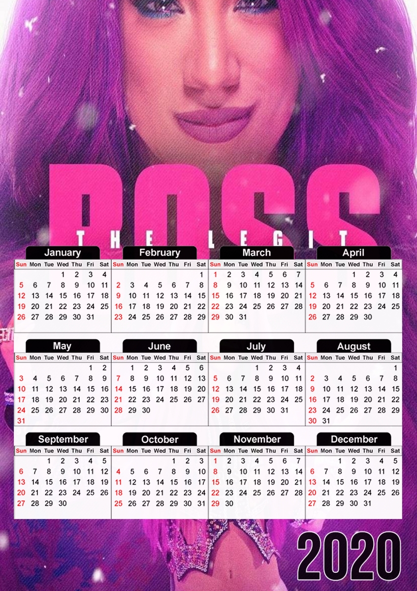  Sasha Banks para A3 Photo Calendar 30x43cm