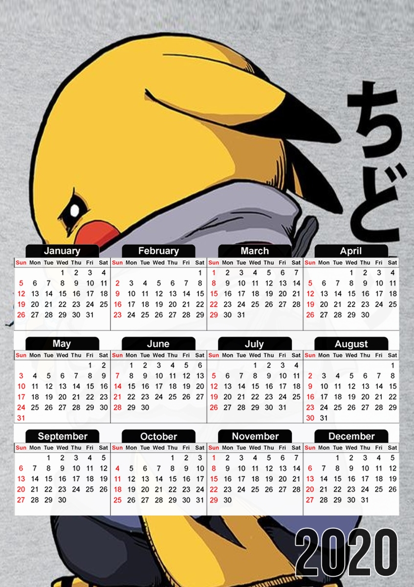  Sasuke x Pikachu para A3 Photo Calendar 30x43cm