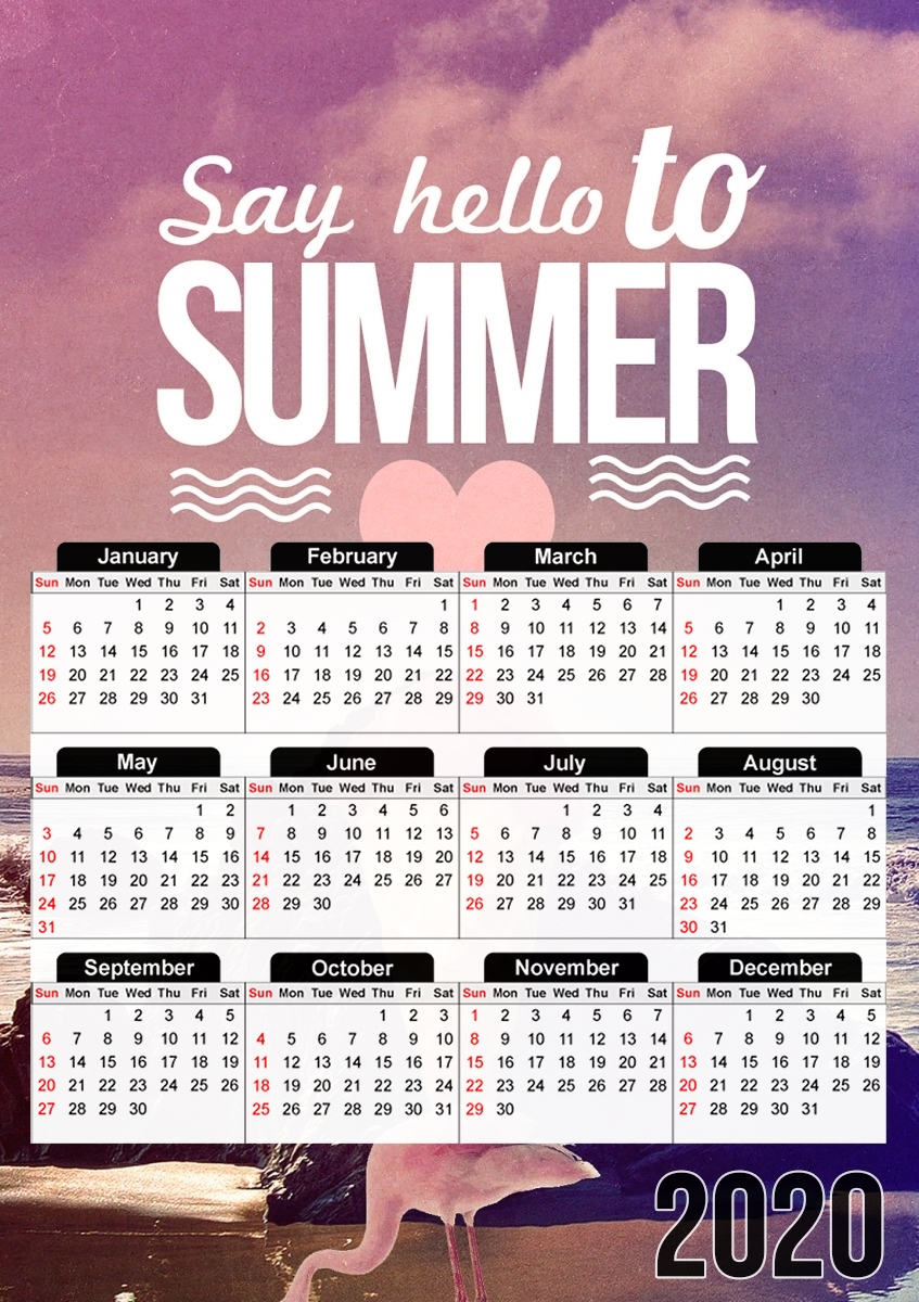  Say Hello Summer para A3 Photo Calendar 30x43cm