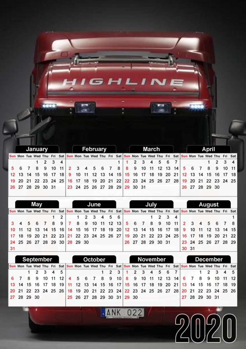  Scania Track para A3 Photo Calendar 30x43cm