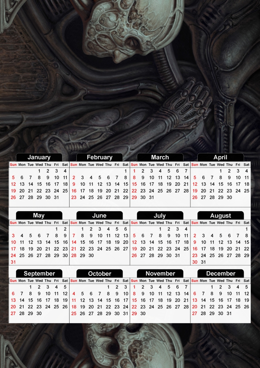  Scorn Alien game para A3 Photo Calendar 30x43cm