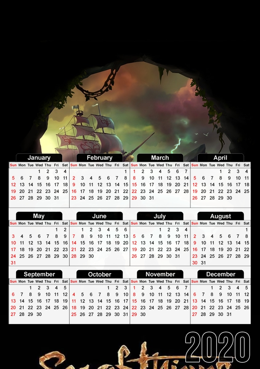  Sea Of Thieves para A3 Photo Calendar 30x43cm