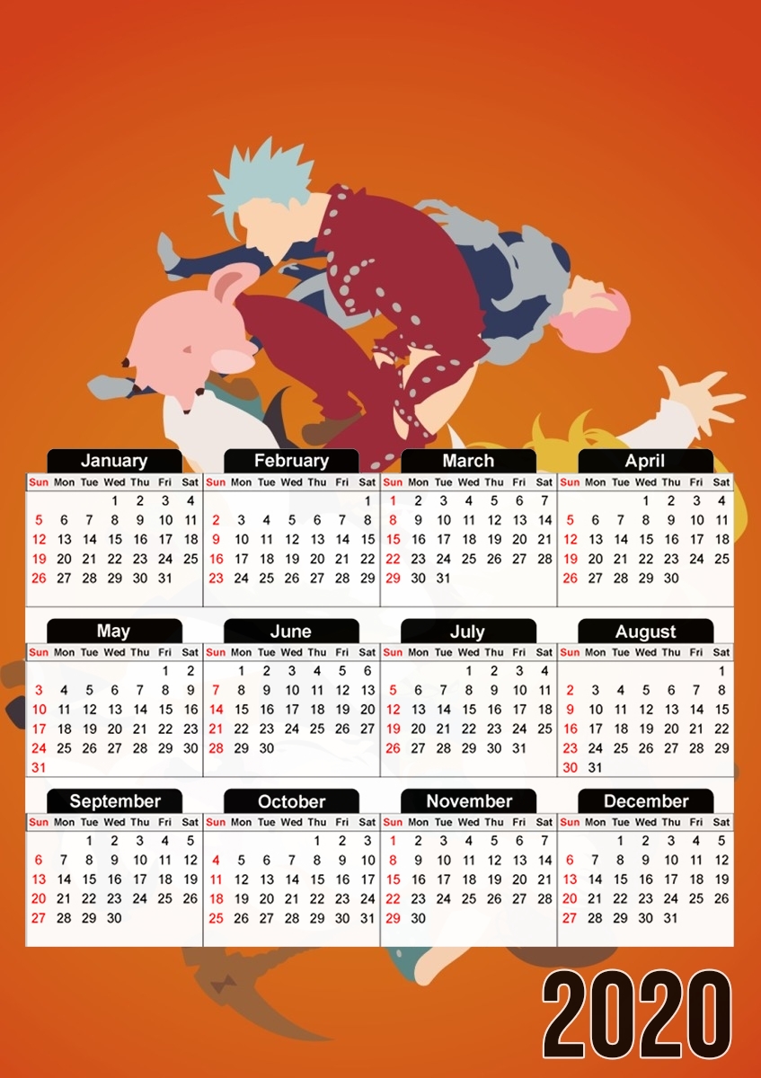  Seven Deadly Sins para A3 Photo Calendar 30x43cm