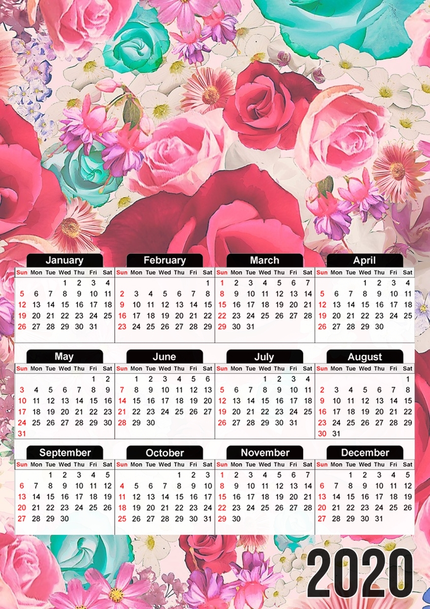  shabby floral  para A3 Photo Calendar 30x43cm