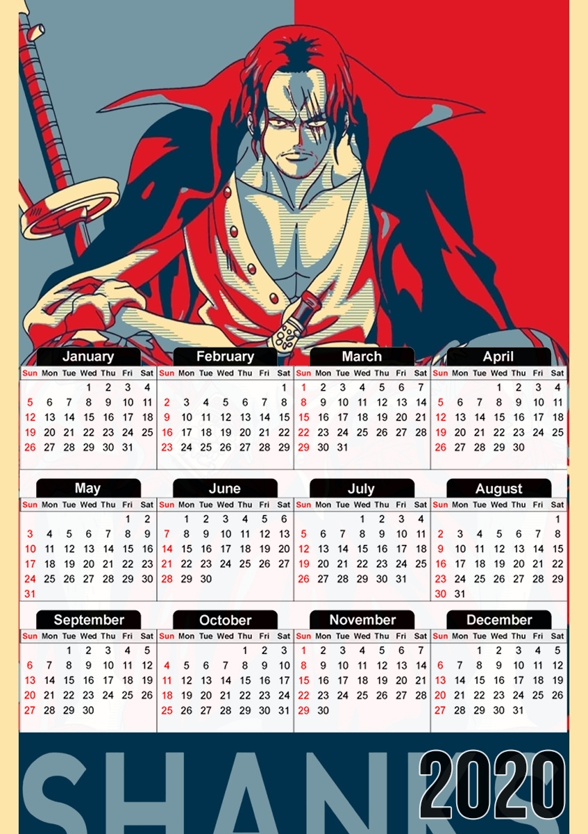  Shanks Propaganda para A3 Photo Calendar 30x43cm