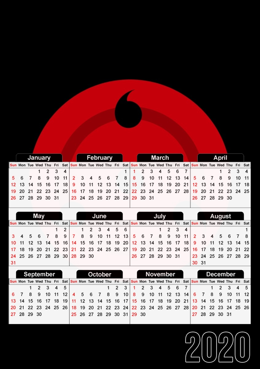  Sharingan para A3 Photo Calendar 30x43cm