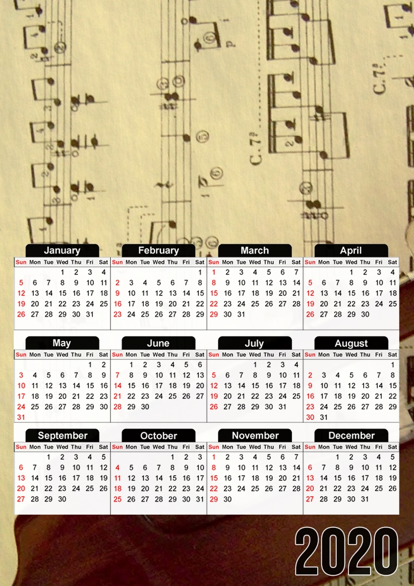  Sheet Music para A3 Photo Calendar 30x43cm